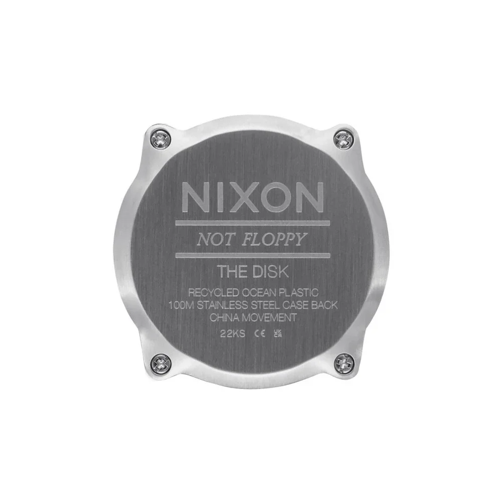 Nixon Disk Digital Watch Men's OS Oceanic Geometric Case Silicon Band SGN1784